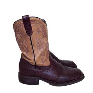 Double-H Mens Western Cowboy Work Boots 11D Brown Leather Made In USA DH4305